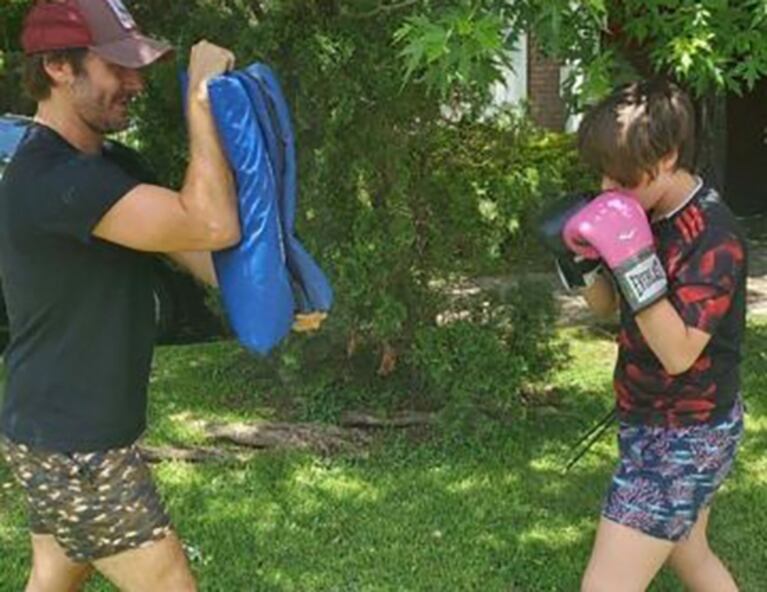 Benjamín Vicuña se entrena haciendo boxeo junto a sus hijos: "Sábado de campeones"