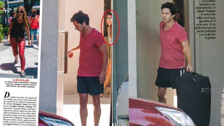Benjamín Vicuña se llevó sus últimas pertenencias de la casa que compartía con Pampita: ella le hizo la valija y se la alcanzó a la vereda
