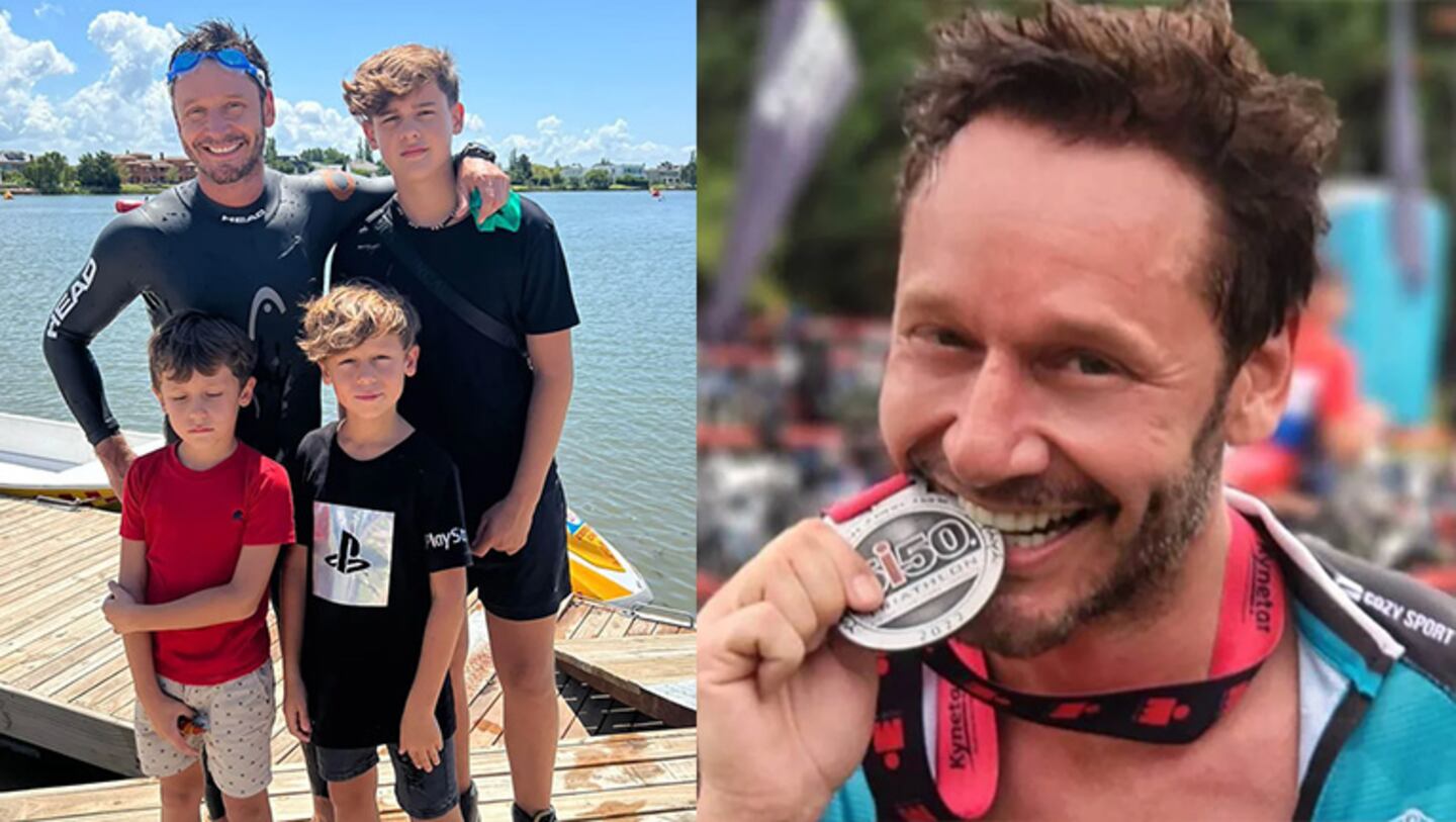 Benjamín Vicuña se mostró emocionado por haber terminado su primer triatlón.