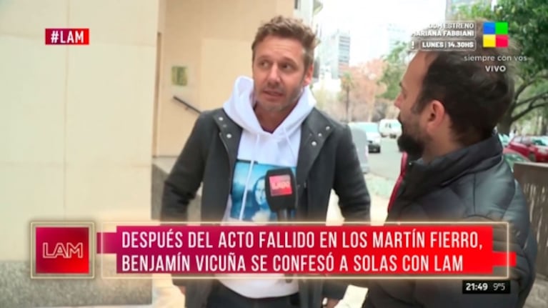 Benjamín Vicuña volvió a hablar de su fallido con Pampita en los Martín Fierro 2023
