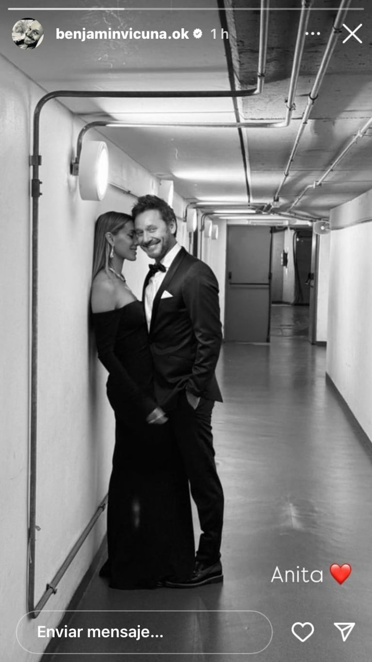 Benjamín Vicuña y Anita Espasandín (Foto: captura de Instagram).