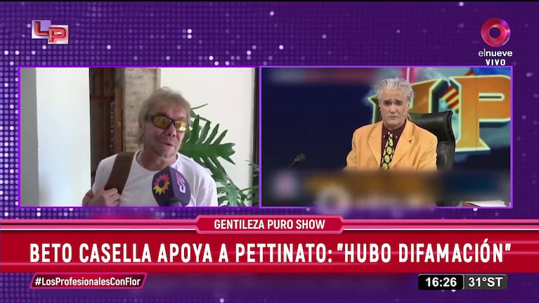 Beto Casella habló en Puro Show de Roberto Pettinato (Foto: captura de elnueve).