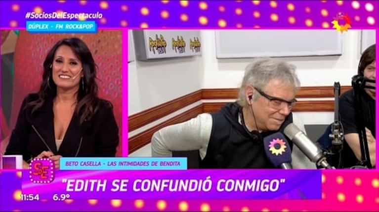 Beto Casella mandó al frente a Edith Hermida al revelar los picantes mensajes que le mandaba: "A las 2 AM"