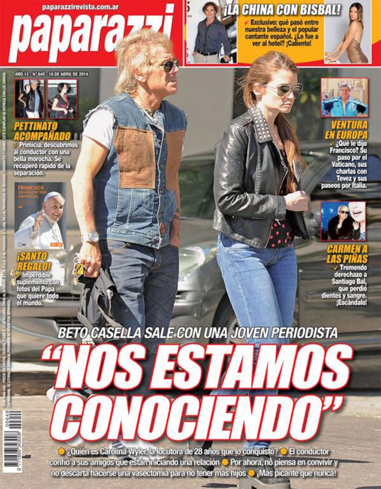 Beto Casella y Carolina Wyler, juntos. (Fotos: revista Paparazzi)