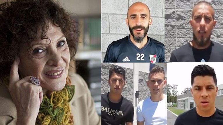 Betty Elizalde recibió los cariñosos mensajes del plantel de River mientras estaba internada.