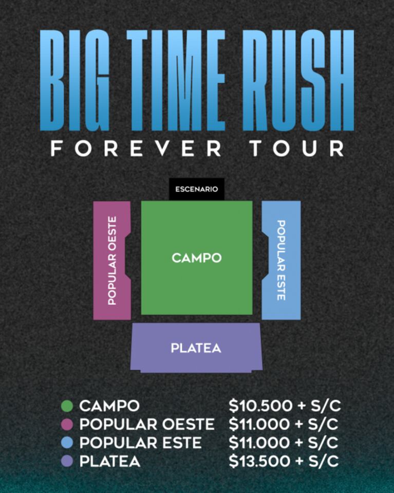 Big Time Rush anuncia su show para el 26 de febrero en el Estadio Obras