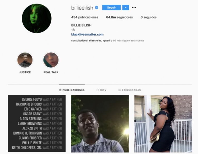 Billie Eilish dejó de seguir a todos en Instagram con un enigmático mensaje: "Si estoy siguiendo a tu abusador, avisame"