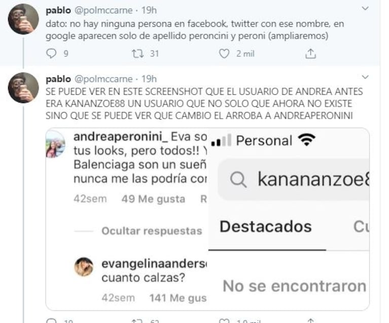 Bochornosa acusación de un tuitero contra Evangelina Anderson que se hizo viral: ¿usó una cuenta falsa para fingir que ayudaba en plena pandemia?