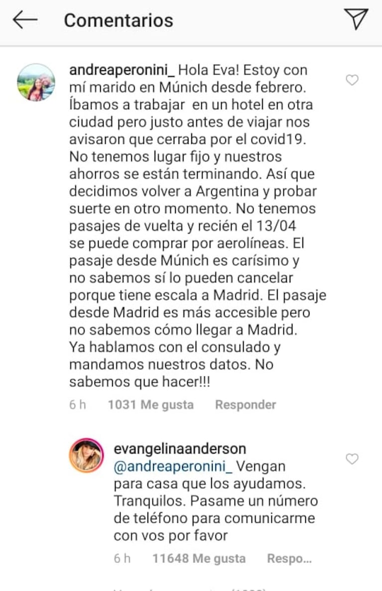 Bochornosa acusación de un tuitero contra Evangelina Anderson que se hizo viral: ¿usó una cuenta falsa para fingir que ayudaba en plena pandemia?