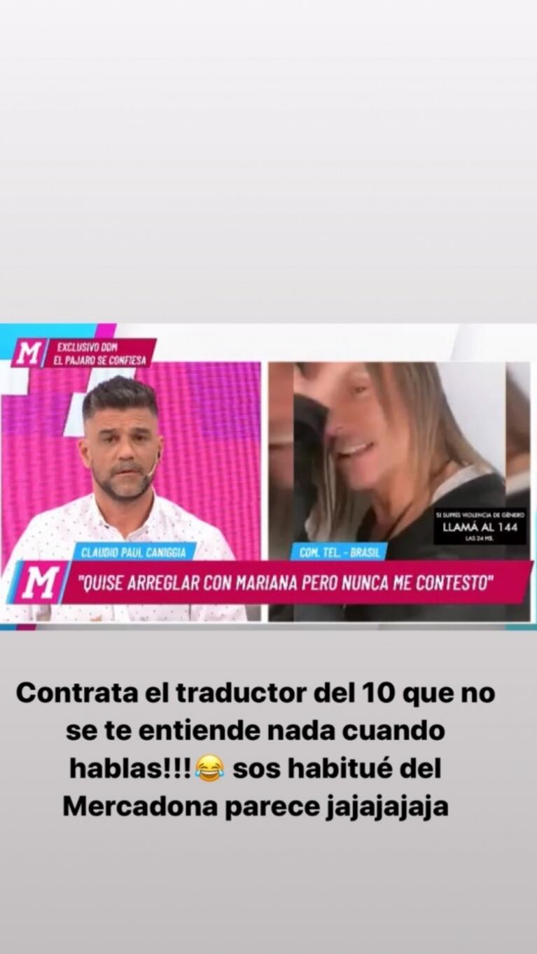 Bochornosos posteos de Mariana Nannis contra Claudio Caniggia y su novia, en su nueva cuenta de Instagram