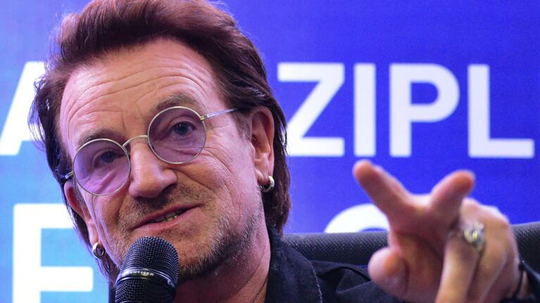 Bono de U2. Foto: AFP.