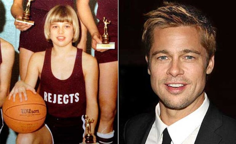 Brad Pitt, a los 14 y de grande. (Fotos: Coleman-Rayner y Web)