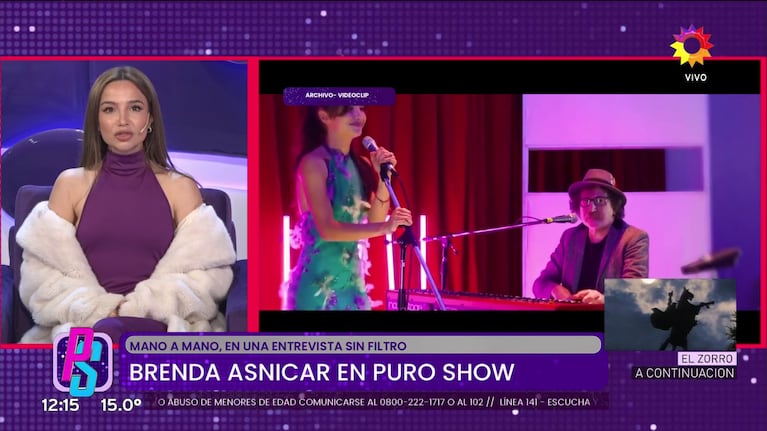 Brenda Asnicar en Puro Show (Foto: captura de eltrece).