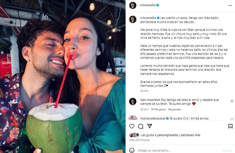 Brenda Di Aloy rompe el silencio luego de que Coti Romero le pidiera disculpas por besar a su ex novio 