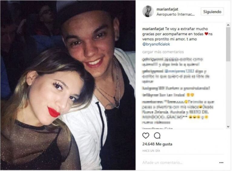 Brian Lanzelotta y Marian Farjat ya se muestran otra vez como novios: "Te amo, mi amor"