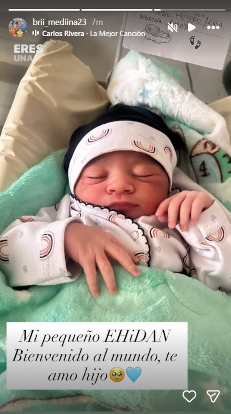 Brisa anunció en Instagram el nacimiento de su hijo