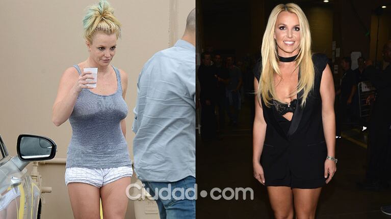 Britney Spears, retratada al natural a la salida del gym (Fotos: Grosby Group y AFP). 