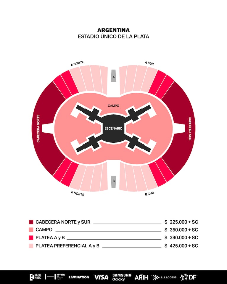 BTS Argentina 2026: mapa y precios