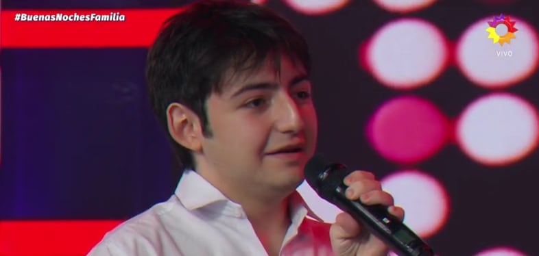 Buenas noches familia: el joven canta lírico, es sobrino de Roberto Piazza y sueña con formarse en el Colón | Créditos: captura El Trece