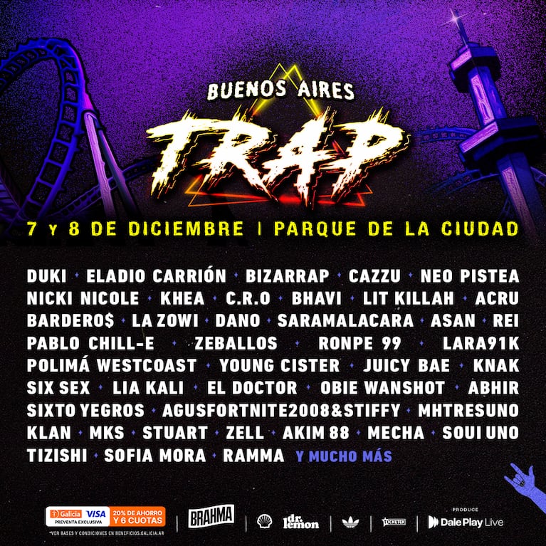 Buenos Aires Trap 2024: Duki, Bizarrap, Cazzu y Neo Pistea encabezan el line up
