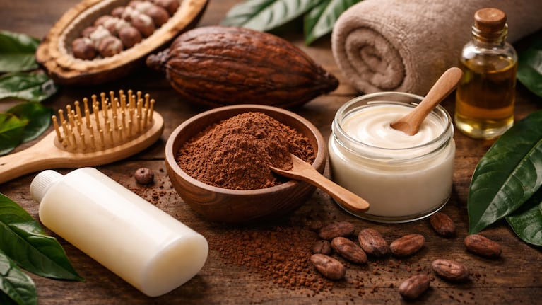 Cacao y acondicionador, una mezcla para mejorar el cuero cabelludo. Foto: IA (ChatGPT)
