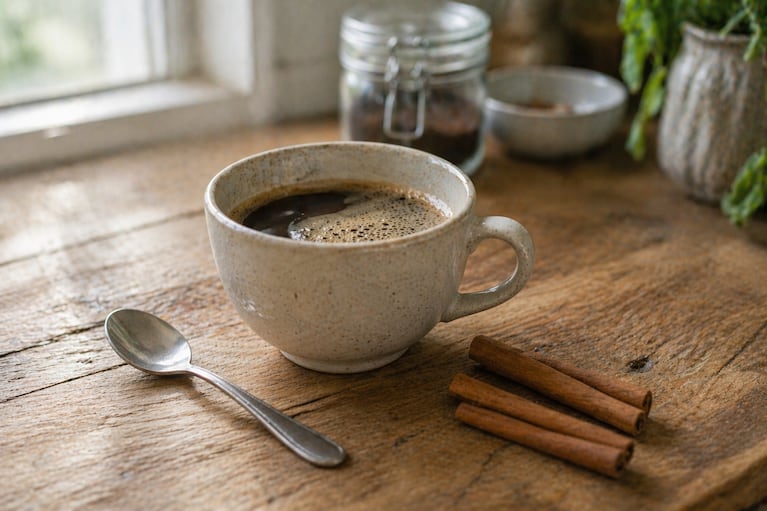 Café con canela. Foto: (imagen generada con IA)