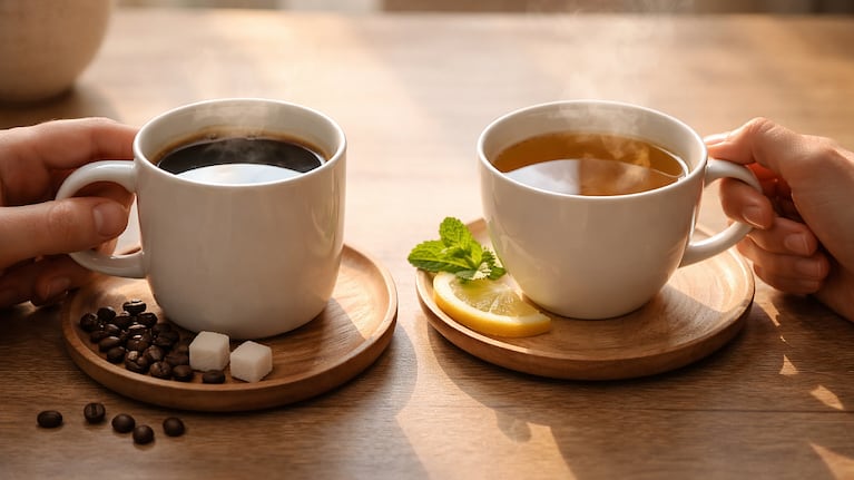 Café o té: ambas bebidas aportan beneficios para el organismo. Foto: IA (ChatGPT)