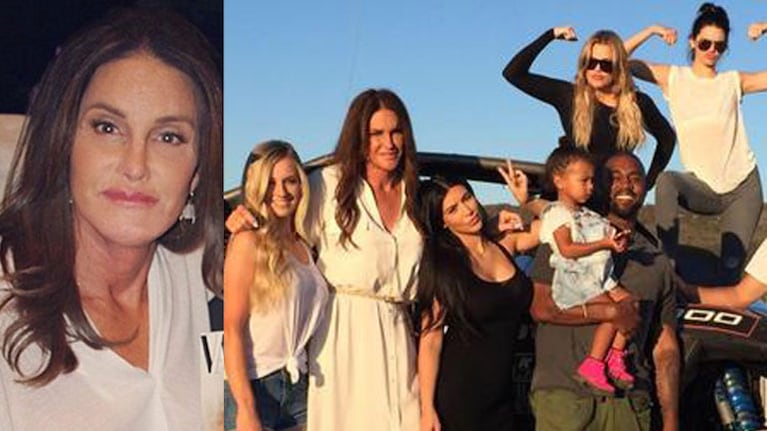 Caitlyn Jenner y una fotografía junto a su familia en el Día del Padre (Fotos: Twitter). 