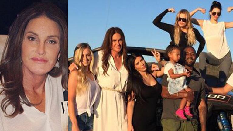 Caitlyn Jenner y una fotografía junto a su familia en el Día del Padre (Fotos: Twitter).