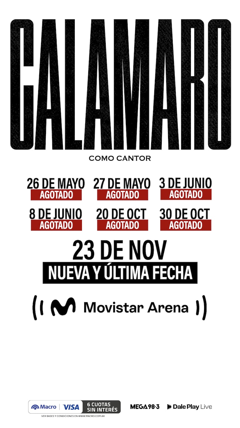 Calamaro agotó otro Movistar Arena y anunció la última fecha en noviembre de 2026