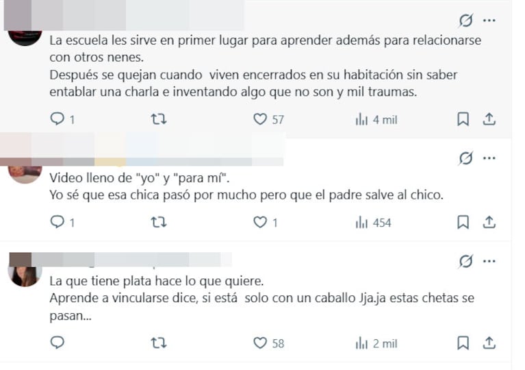 Calu Rivero explicó por qué no manda a su hijo al jardín (captura de X)