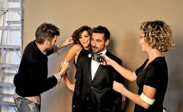Calu Rivero y Ezequiel Lavezzi, juntos en una producción de fotos. (Foto: Web)