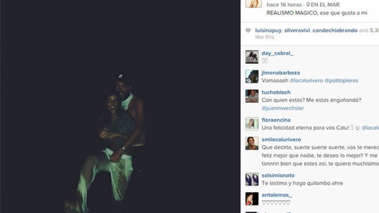 Calu Rivero y Polito Pieres, enamorados en Punta del Este (Foto: Instagram).