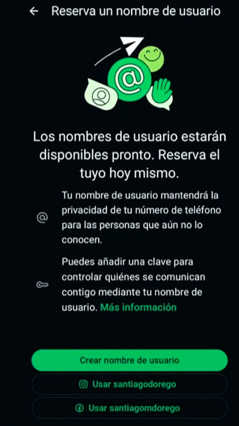 Cambios en WhatsApp: qué es el alias, cómo activarlo (captura de eltrece)