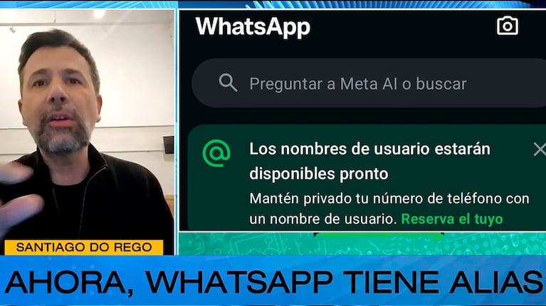 Cambios en WhatsApp: qué es el alias, cómo activarlo (captura de eltrece)