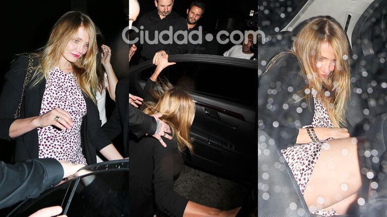 Cameron Diaz y una caída estrepitosa a la salida de un bar (Fotos: Grosby Group). 