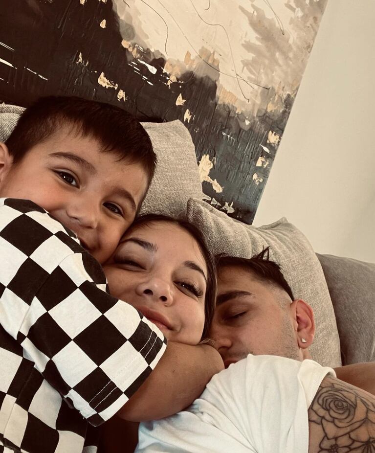 Cami, Fran -el hijo de Morena- y Facundo.