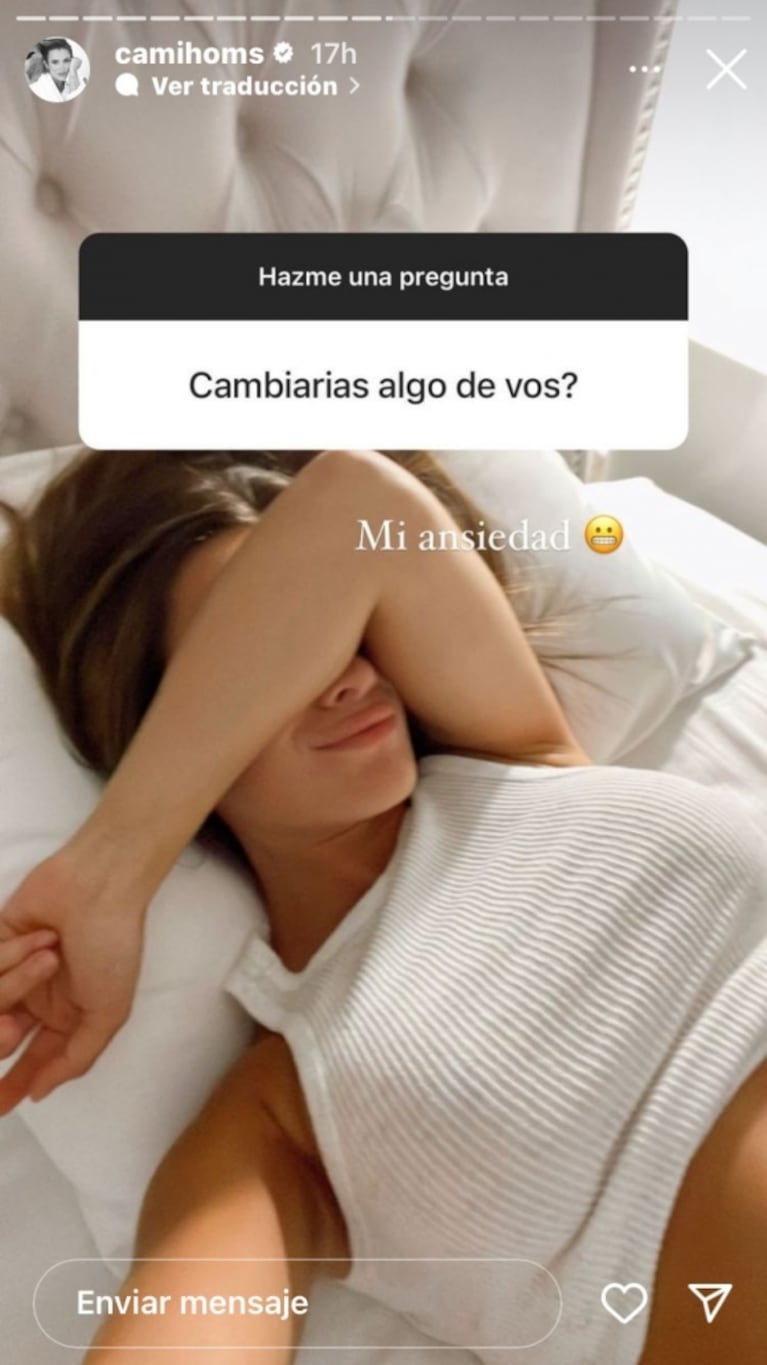 Cami Homs reveló que es lo que menos le gusta de ella misma y sorprendió a todos