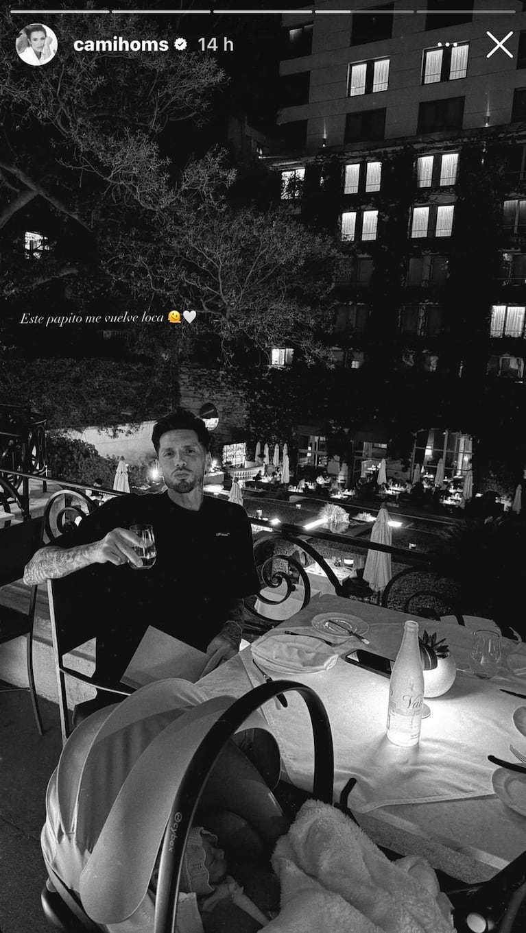 Cami Homs y José Sosa disfrutaron de una cena romántica con su beba para recibir San Valentín (Foto: captura de Instagram/@camihoms).