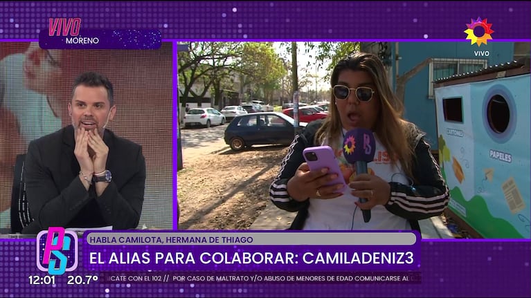 Camila Déniz, sorprendida tras ver cuánto dinero recaudó con ayuda de Puro Show por la internación de su hermano Thiago (Foto: captura de eltrece).