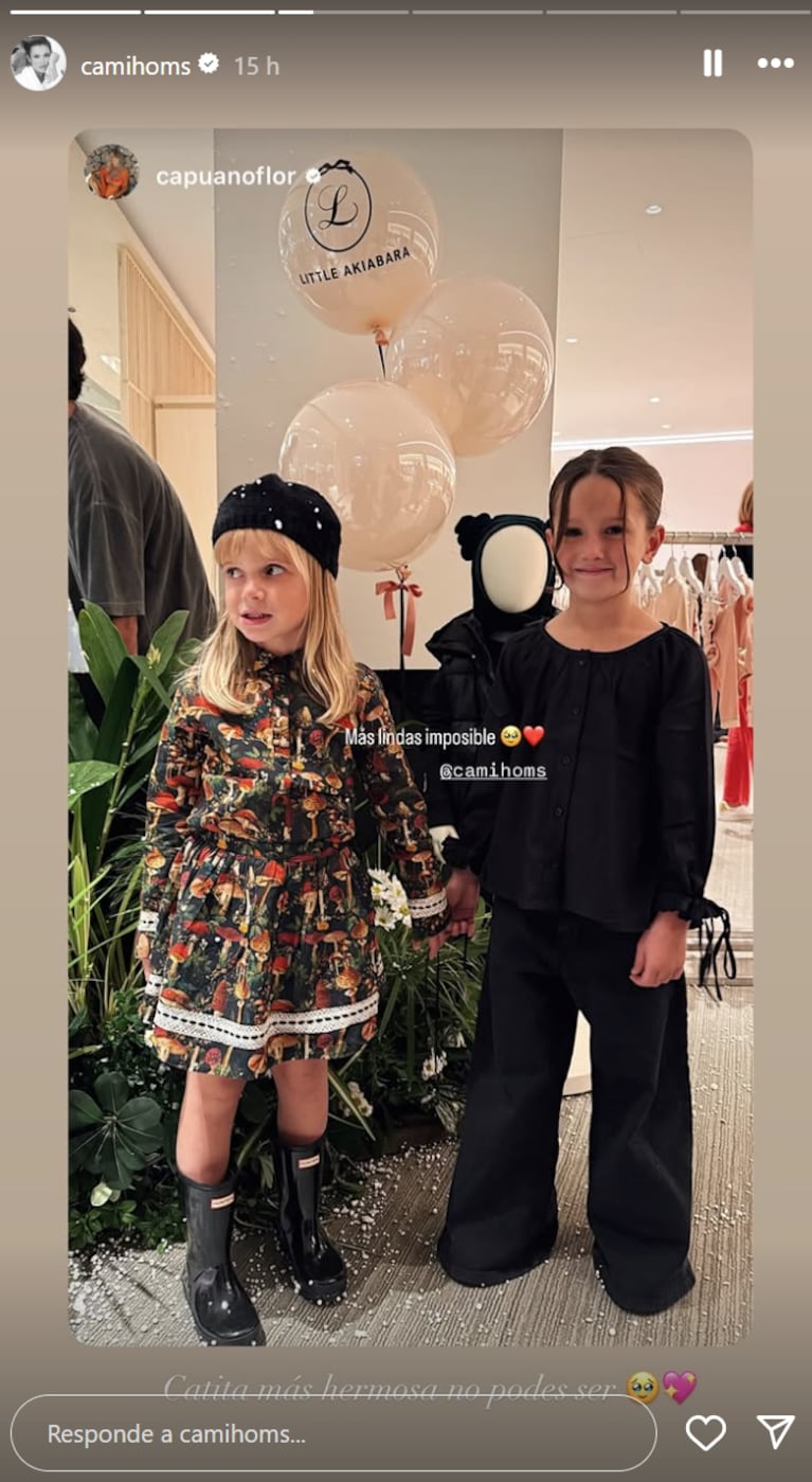 Camila Homs asistió con su hija Francesca a un evento de moda. Foto: IG |camihoms