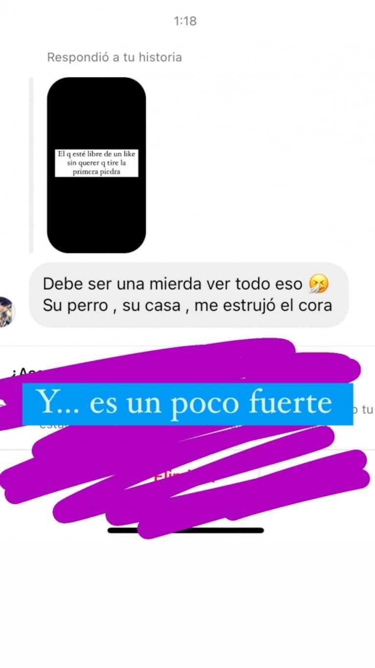 Camila Homs le dio "like" sin querer a un video de Tini Stoessel y Rodrigo de Paul en sus vacaciones