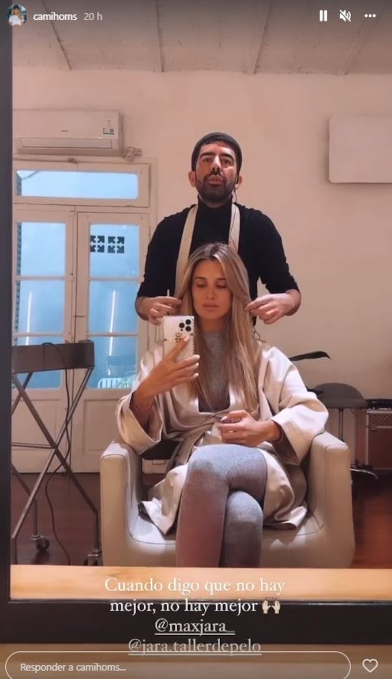 Camila Homs pasó por la peluquería en medio de la polémica con Rodrigo de Paul y Tini: el sensual video mostrando cómo quedó