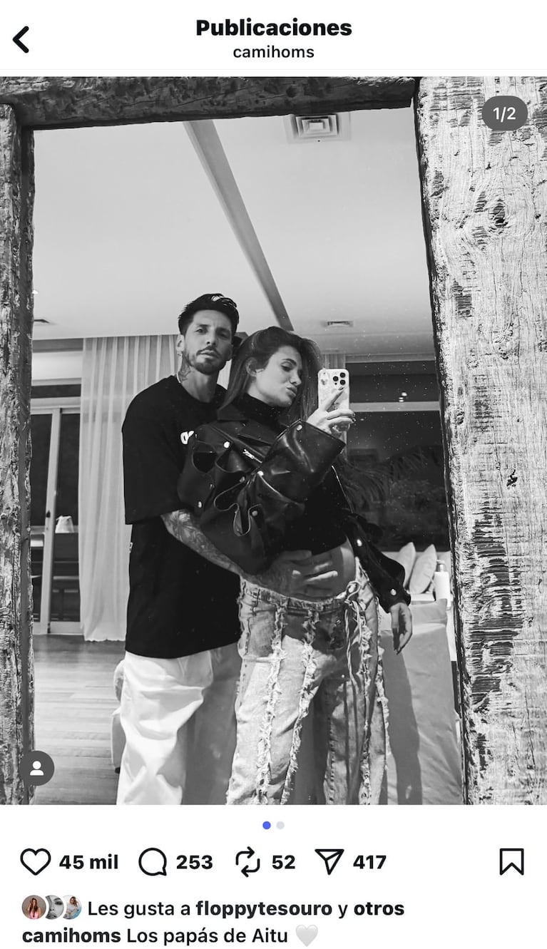 Camila Homs y José Sosa anunciaron el nombre de su hija (Foto: Instagram/@camihoms).