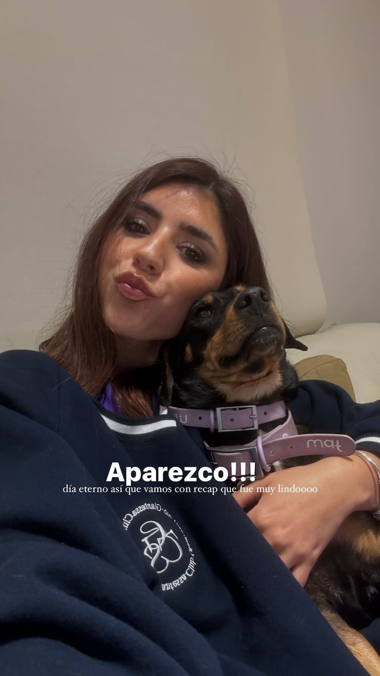 Camila Mayan y Kim, la perrita que tenía con Alexis Mac Allister.