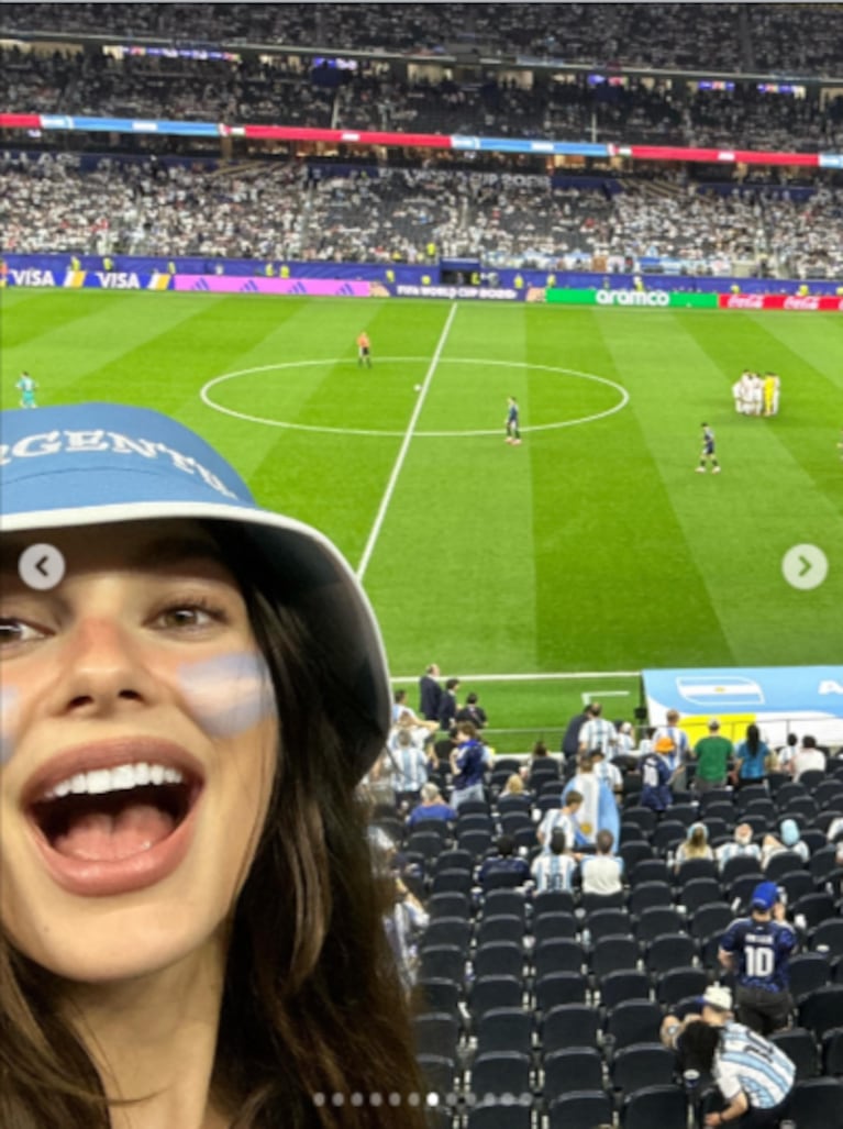 Camila Morrone en el estadio durante el Mundial 2026