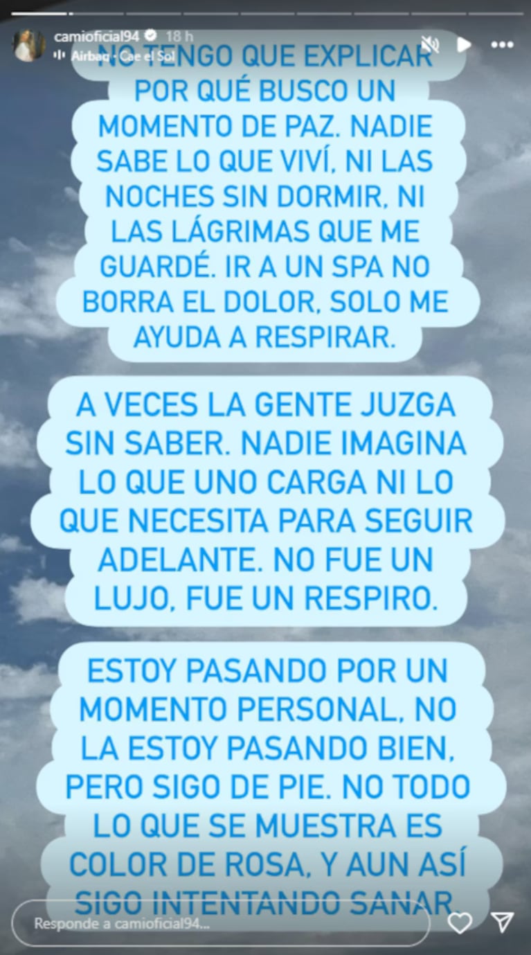 Camilota mostró su nuevo departamento y respondió a las críticas: “Hoy me elijo primero a mí” | Créditos: Instagram @camioficial94
