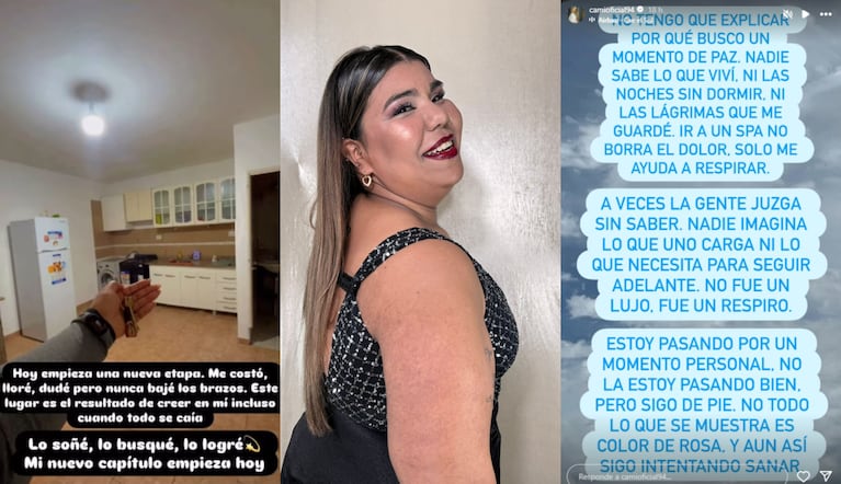 Camilota mostró su nuevo departamento y respondió a las críticas: “Hoy me elijo primero a mí” | Créditos: Instagram @camioficial94