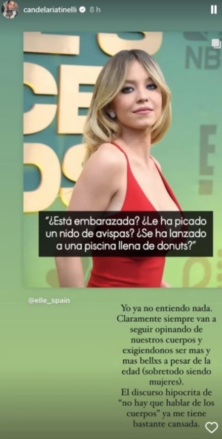 Cande defendió a Sydney por los comentarios que recibió en Instagram.