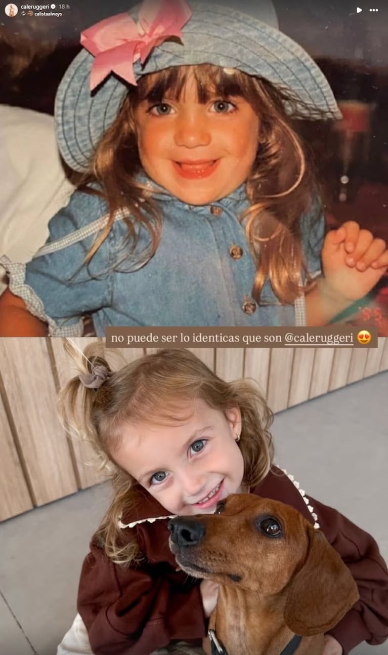 Cande Ruggeri comparó una foto de su infancia con una imagen de Vita y su perro, y remarcó el increíble parecido entre ambas.
Fuente: Instagram